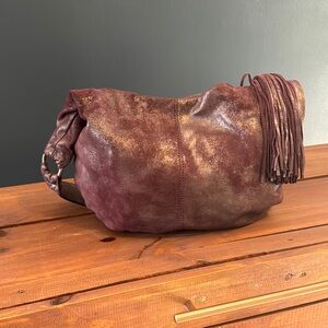 Elegant Burgundy Leather Bag made by HOBO